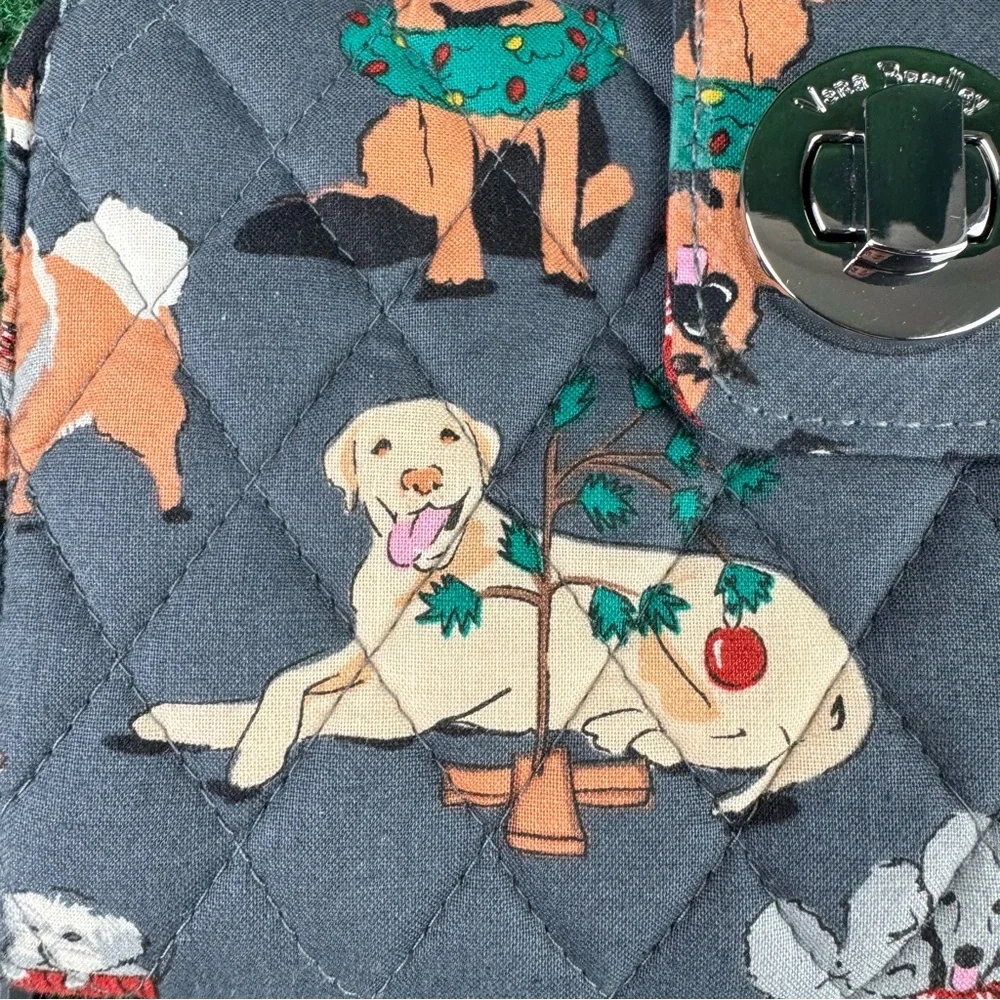 Vera Bradley Holiday Dogs Wallet RFID Zip Around Accordion & Turnlock Front - Picture 4 of 9